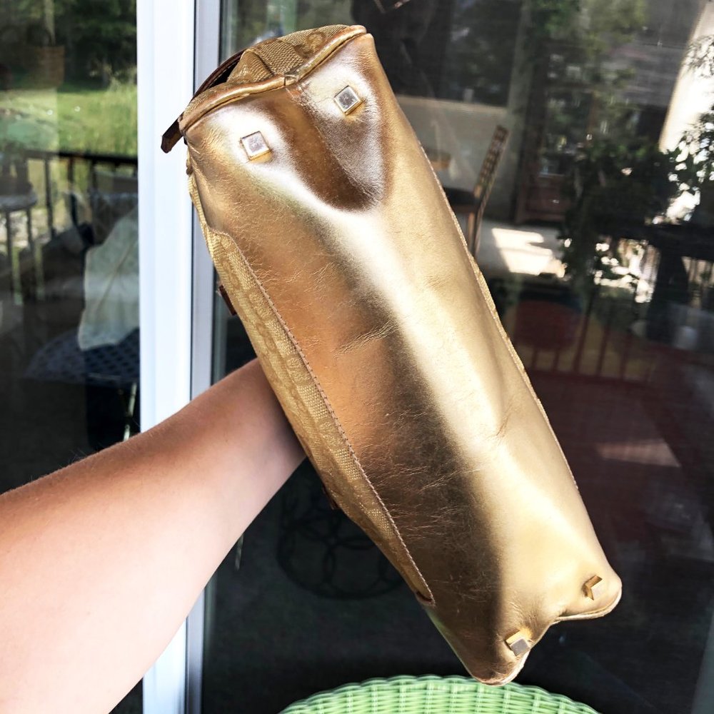 Gucci Gold GG Monogram Mini Bowler Satchel/Bag - Picture 9 of 15